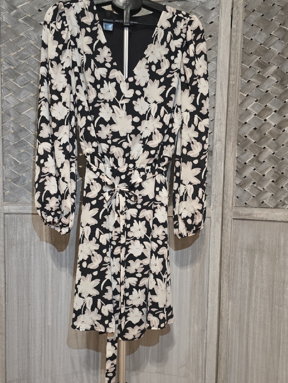 Ann Taylor Factory Black Dress with White Floral Print